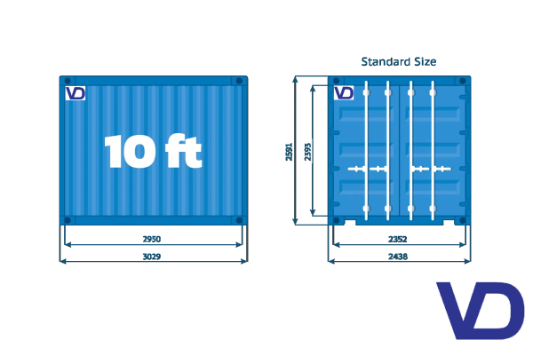 VDU 213 10ft container Te Huur - Afbeelding 3